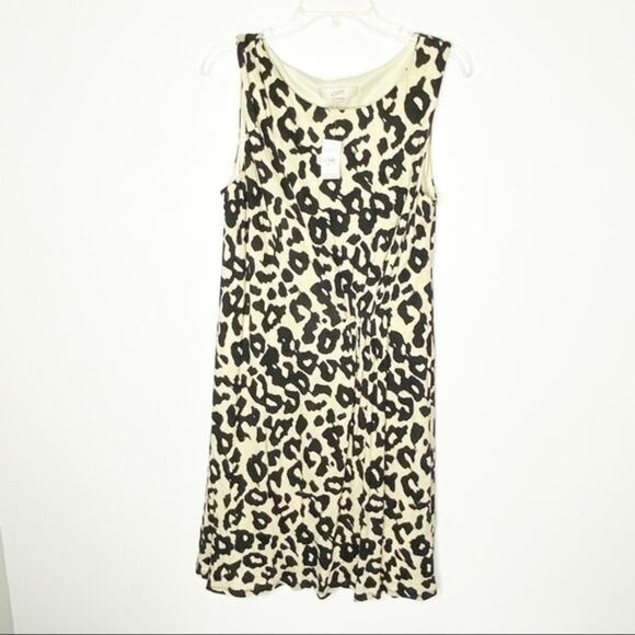 LOFT Dresses & Skirts - NWT Ann Taylor Leopard Print Sleeveless Rouched Dress Size Large Business Casual
